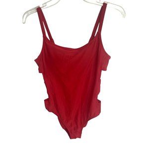 Shade & Short Red Swimsuit with side cut outs Size S